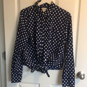 [J. Crew] button up, tie front women’s shirt